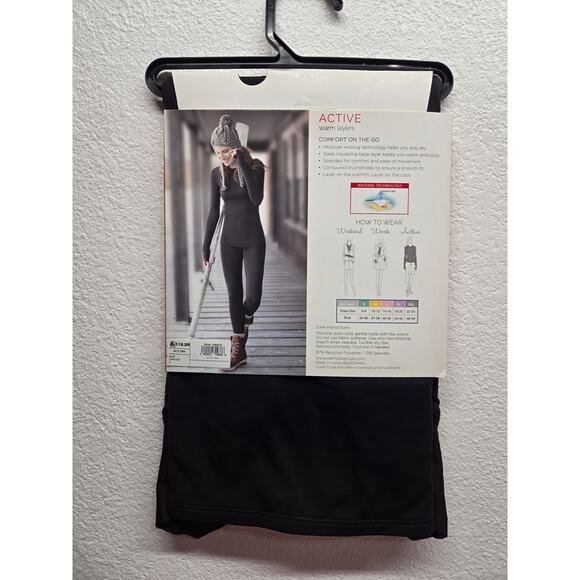 Warm Essentials Size: S Women's Black Long Sleeve Crew NWT - Picture 3 of 6